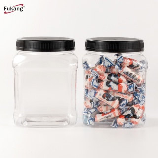 工厂直供500克坚果包装罐 欧洲体育官方app糖果罐 方形pet食品瓶 广口塑料瓶